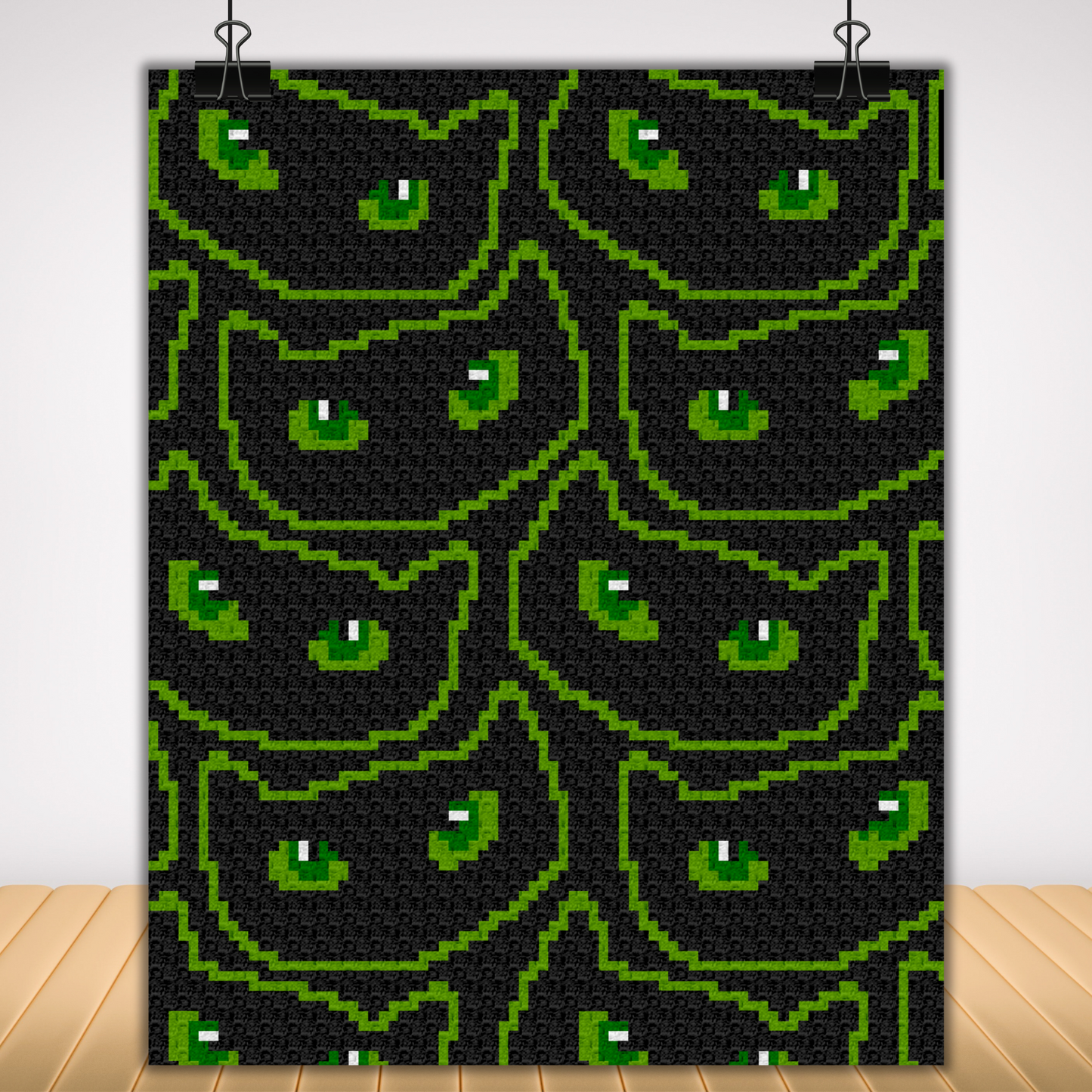 Halloween Black Cat Print Crochet Blanket Pattern Chart & Written Pattern For C2C + Tapestry Crochet | Gifts For Cat Owners - Trick Or Treat