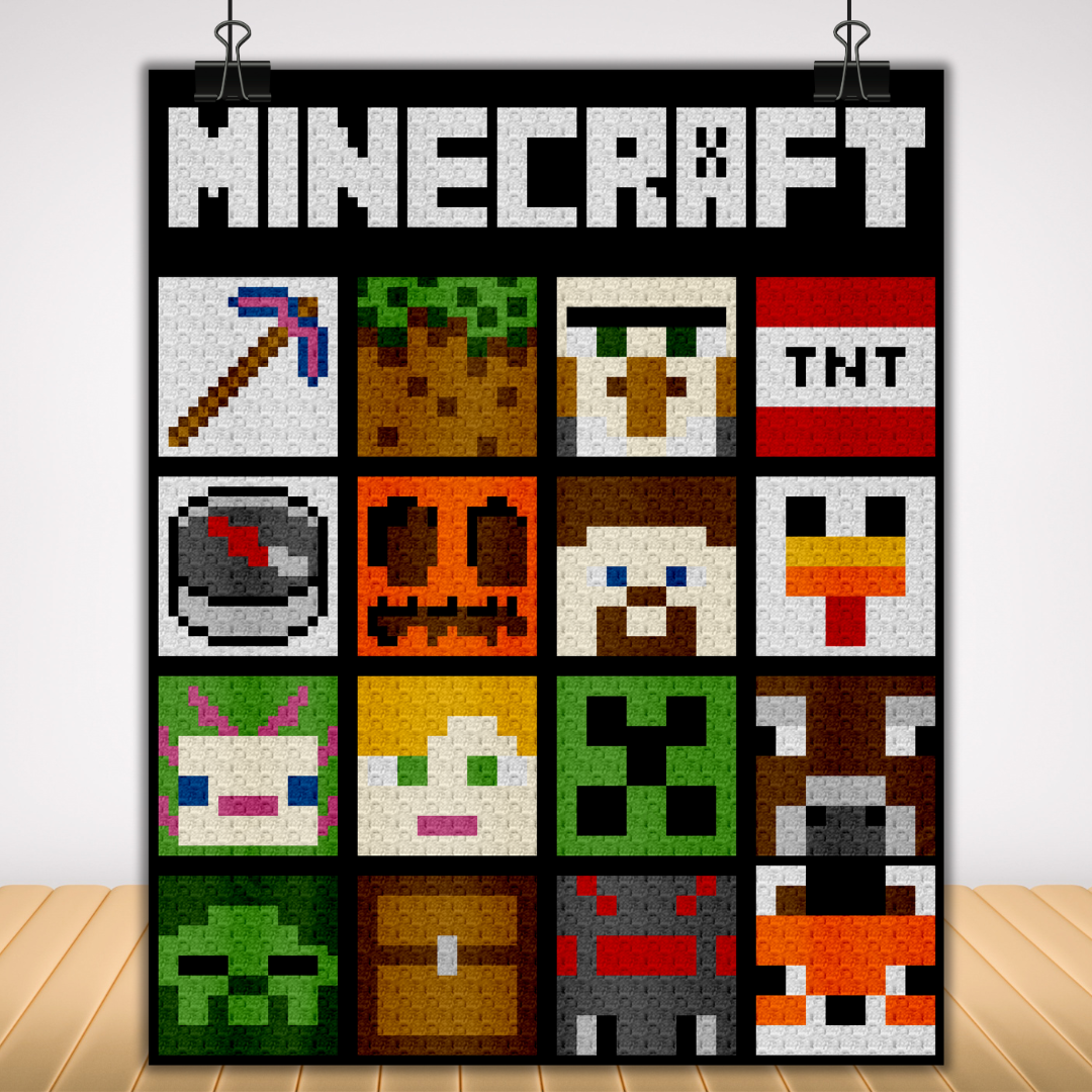 Large Minecraft Blanket by Magic Yarn Pixels