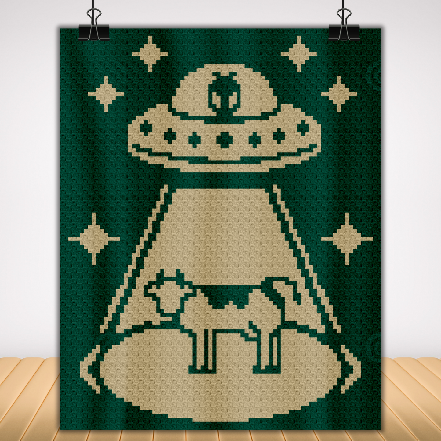 Space Cow Graph + Written Pattern For C2C & Tapestry Crochet - Cow C2C Graphgan Crochet Alien Cow Blanket Cow Space Theme Afgan Gift For Him