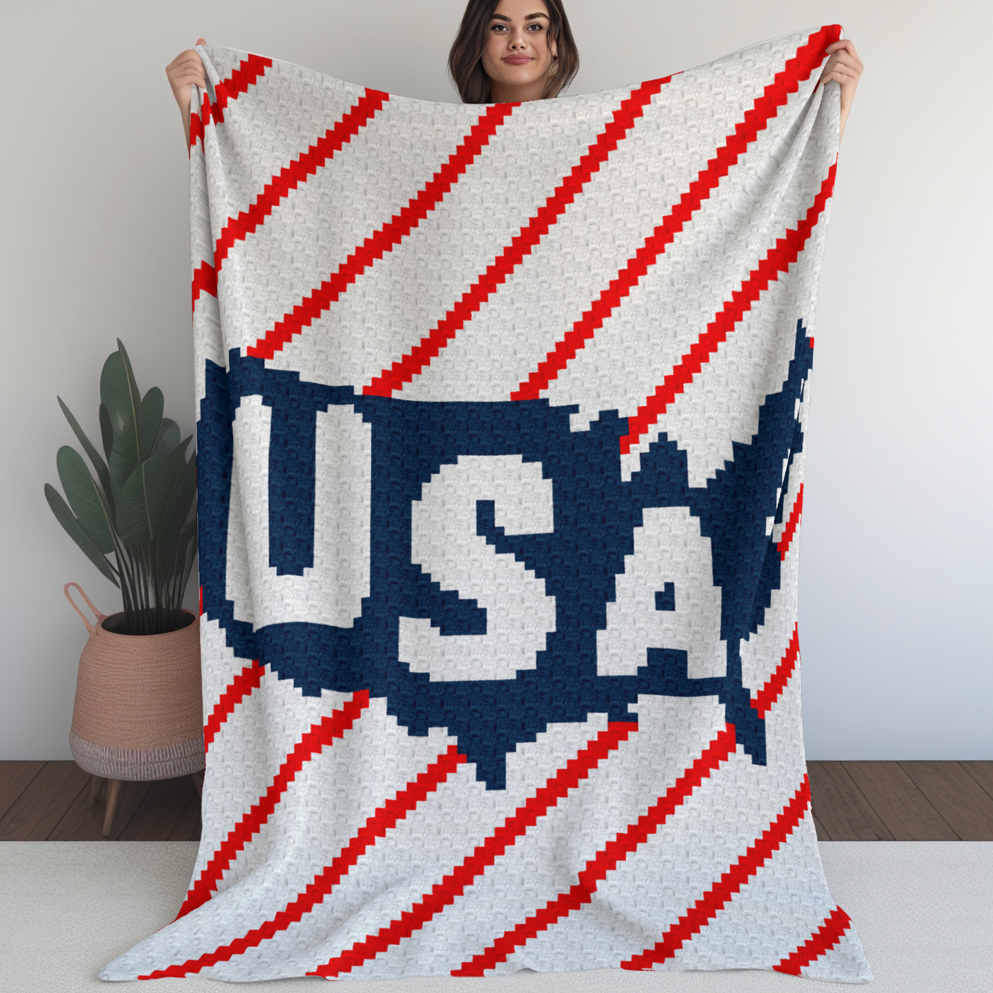 Independence Day Throw by Magic Yarn Pixels