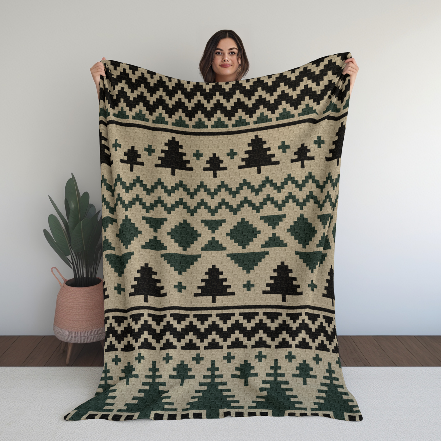 Sholach Christmas Tree Pattern Graph + Written Pattern For C2C & Tapestry Crochet - Christmas Trees C2C Crochet Pattern - Gifts For Holidays