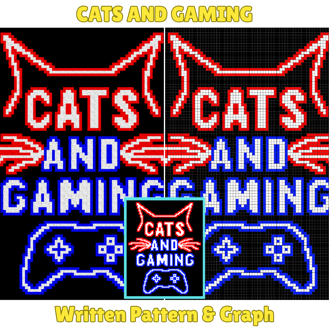 Cats & Gaming C2C Crochet Pattern by Magic Yarn Pixels