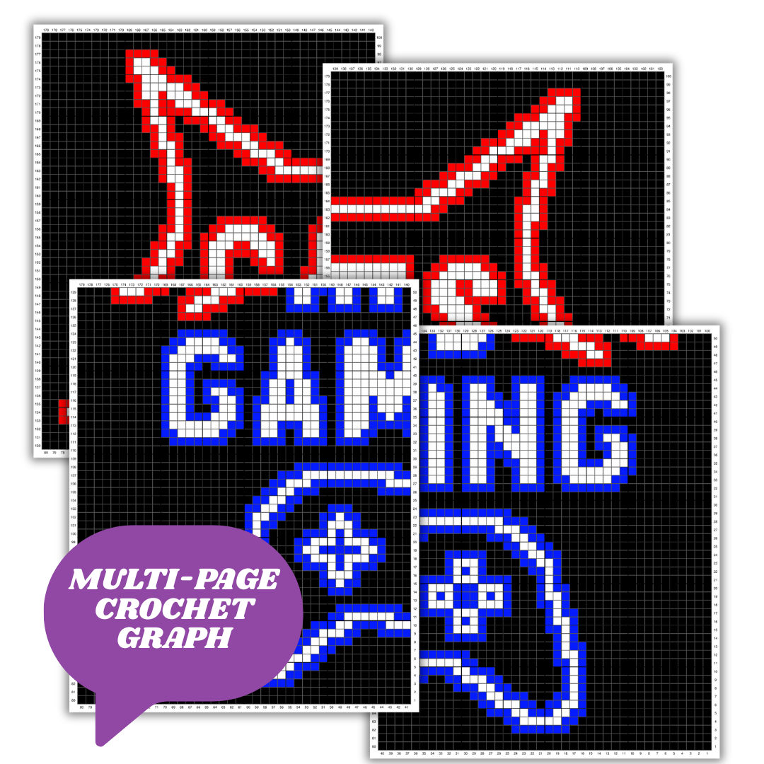 Cats & Gaming C2C Crochet Pattern by Magic Yarn Pixels