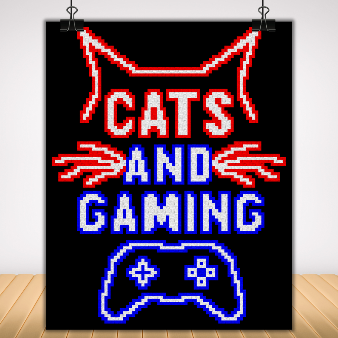 Cats & Gaming C2C Crochet Pattern by Magic Yarn Pixels