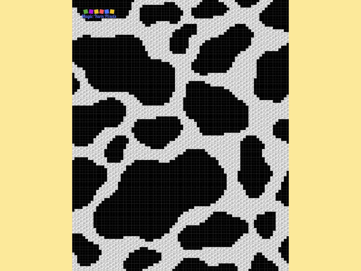 Cow Print Graph + Written Pattern For C2C & Tapestry Crochet - C2C Graph Cow Pattern - Crochet Animal Print Cow Blanket Baby C2C Cow Afghan