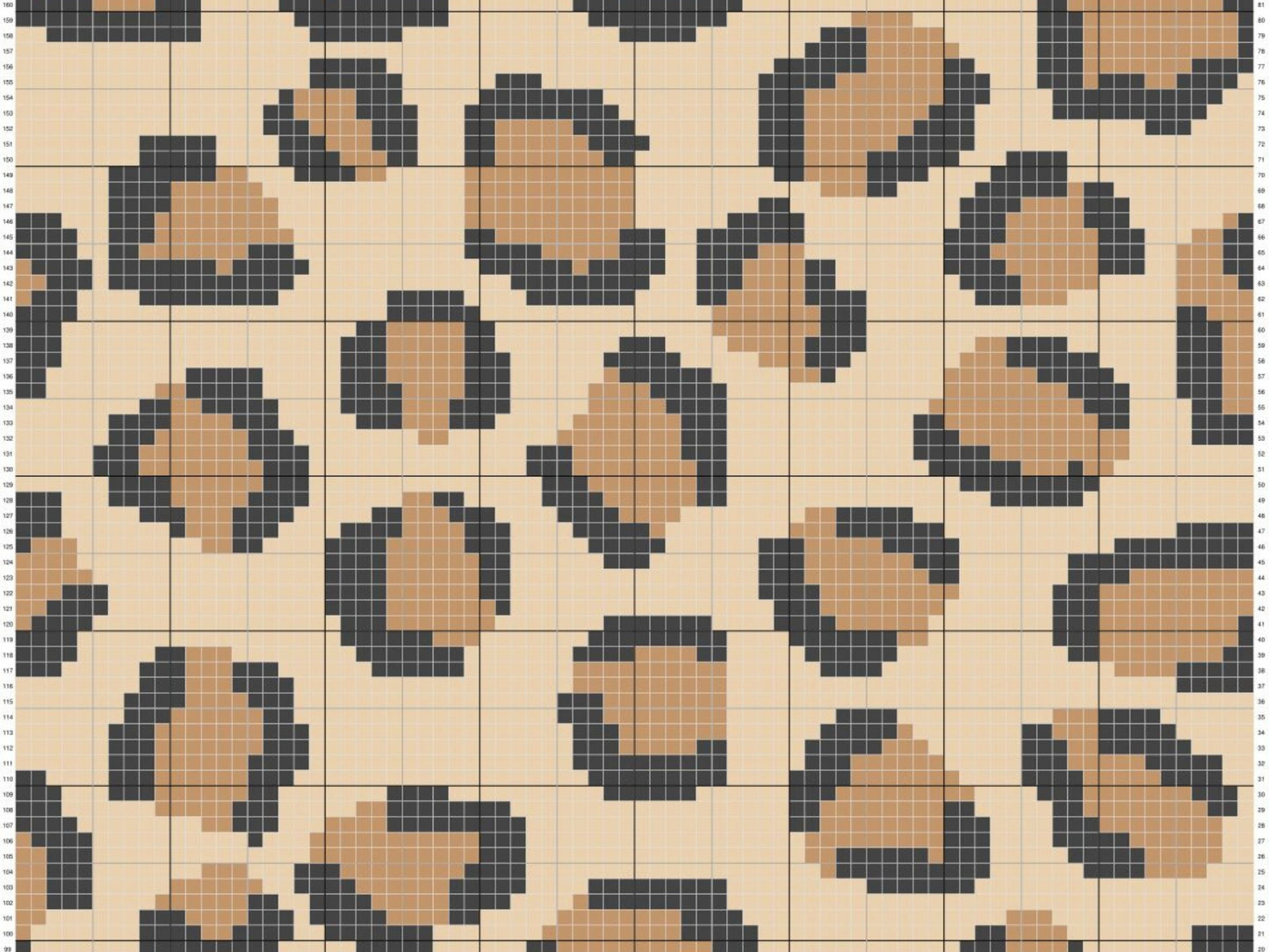 Cheetah Leopard Print Graph + Written Pattern For C2C & Tapestry Crochet - Leopard Print C2C Crochet Pattern - Animal Print Baby Blanket Cat