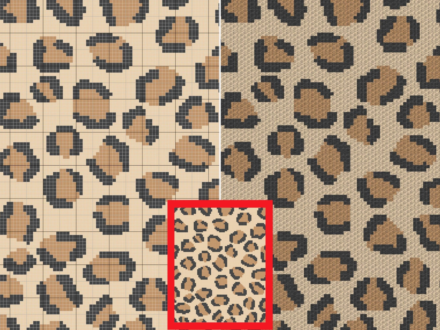 Cheetah Leopard Print Graph + Written Pattern For C2C & Tapestry Crochet - Leopard Print C2C Crochet Pattern - Animal Print Baby Blanket Cat