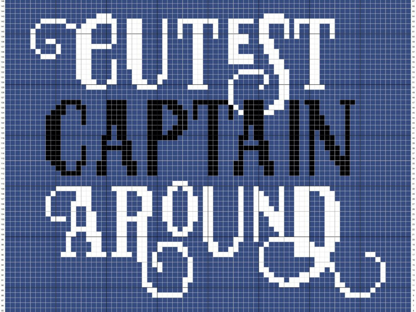 Cutest Captain Around Graph + Written Pattern For C2C & Tapestry Crochet - C2C Pirate Graphghan - Nautical Crochet Blanket -Crochet Afghan