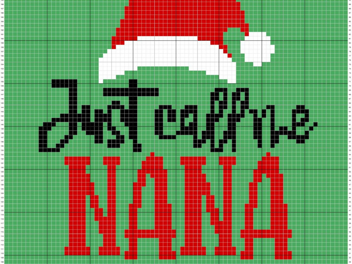 Just Call Me Nana Claus Graph + Written Pattern For C2C & Tapestry Crochet - Santa C2C Pattern - Christmas Crochet Blanket Christmas Afghan