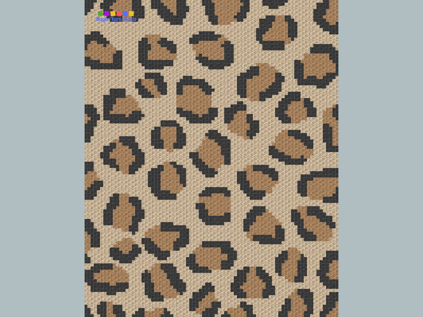 Cheetah Leopard Print Graph + Written Pattern For C2C & Tapestry Crochet - Leopard Print C2C Crochet Pattern - Animal Print Baby Blanket Cat