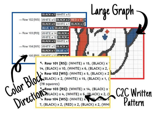 4th Of July Patriotic Unicorn Graph + Written Pattern For C2C & Tapestry Crochet - C2C Unicorn Graphghan - Tapestry Unicorn Crochet Blanket