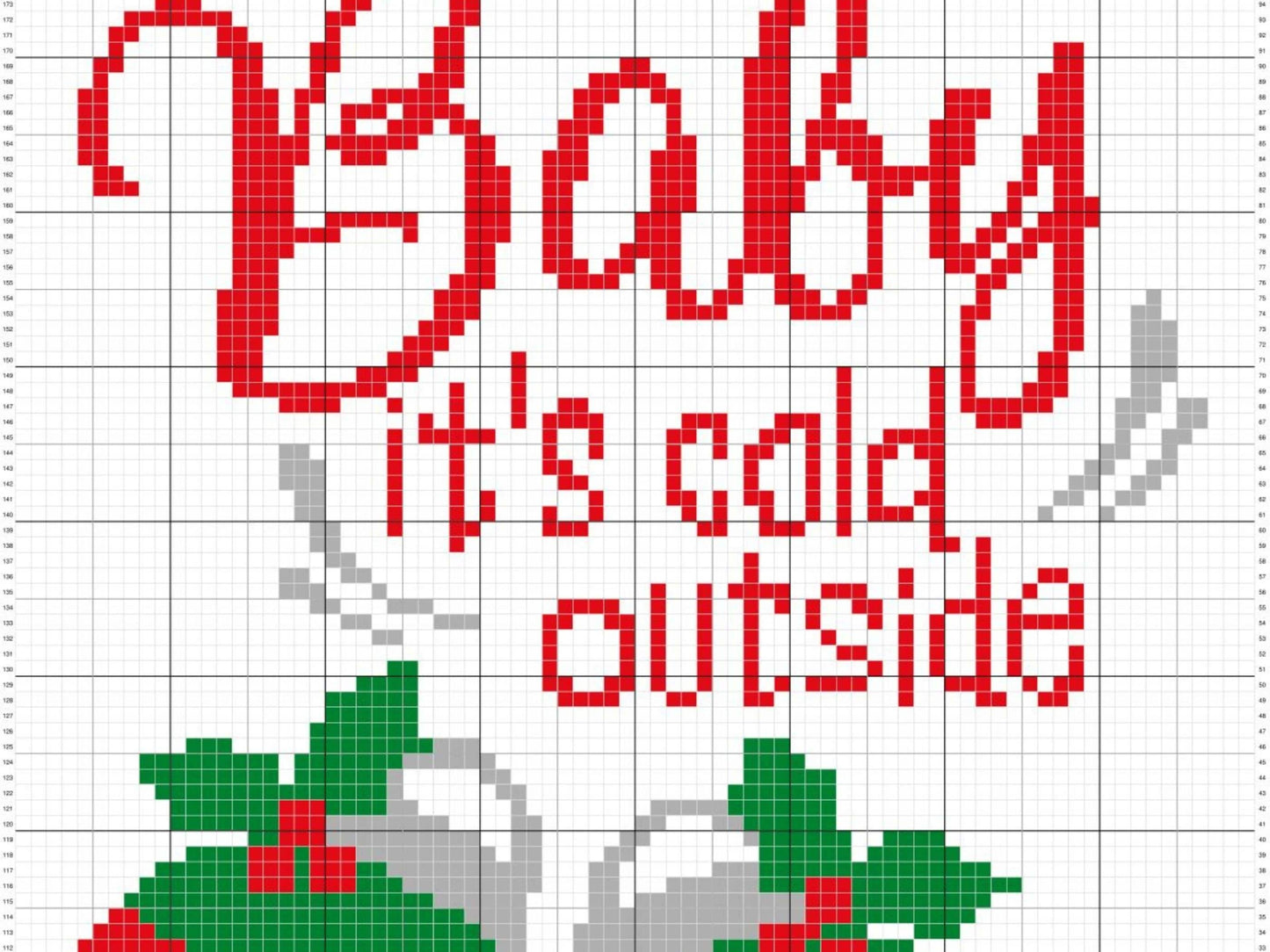 Baby It's Cold Outside Graph + Written Pattern For C2C & Tapestry Crochet - Christmas C2C Pattern - Christmas Crochet Blanket Winter Blanket