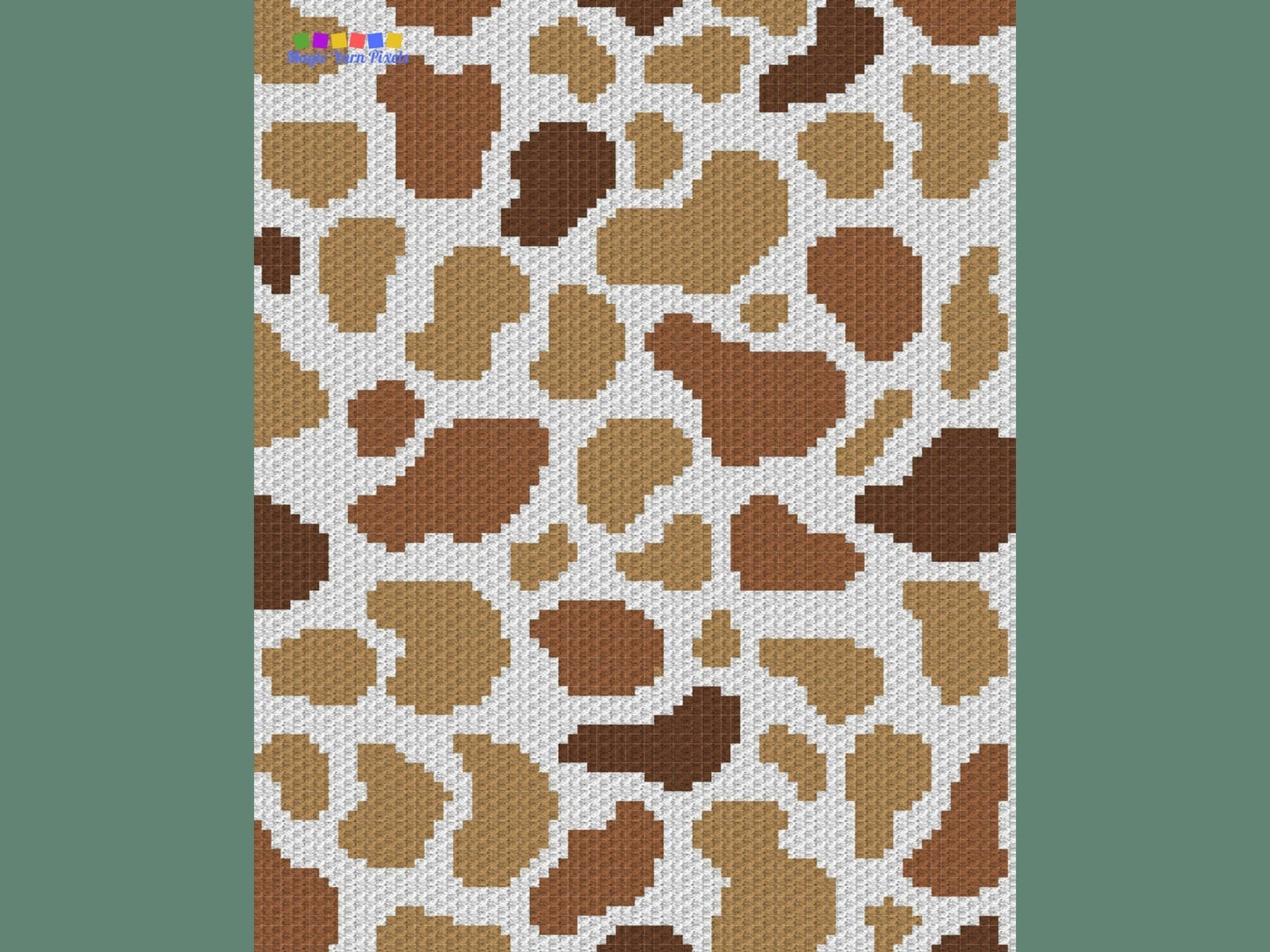 Brown Spotted Cow Print Graph + Written Pattern For C2C & Tapestry Crochet - Crochet Cow Pattern - Crochet Cow Blanket Animal Print blanket