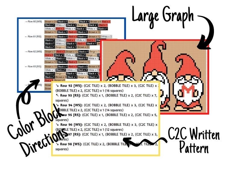 Best Mom Ever Gnomes Graph + Written Pattern For C2C & Tapestry Crochet - Mother C2C Graphgan Mother's Day Gift Crochet Blanket Mom Blanket