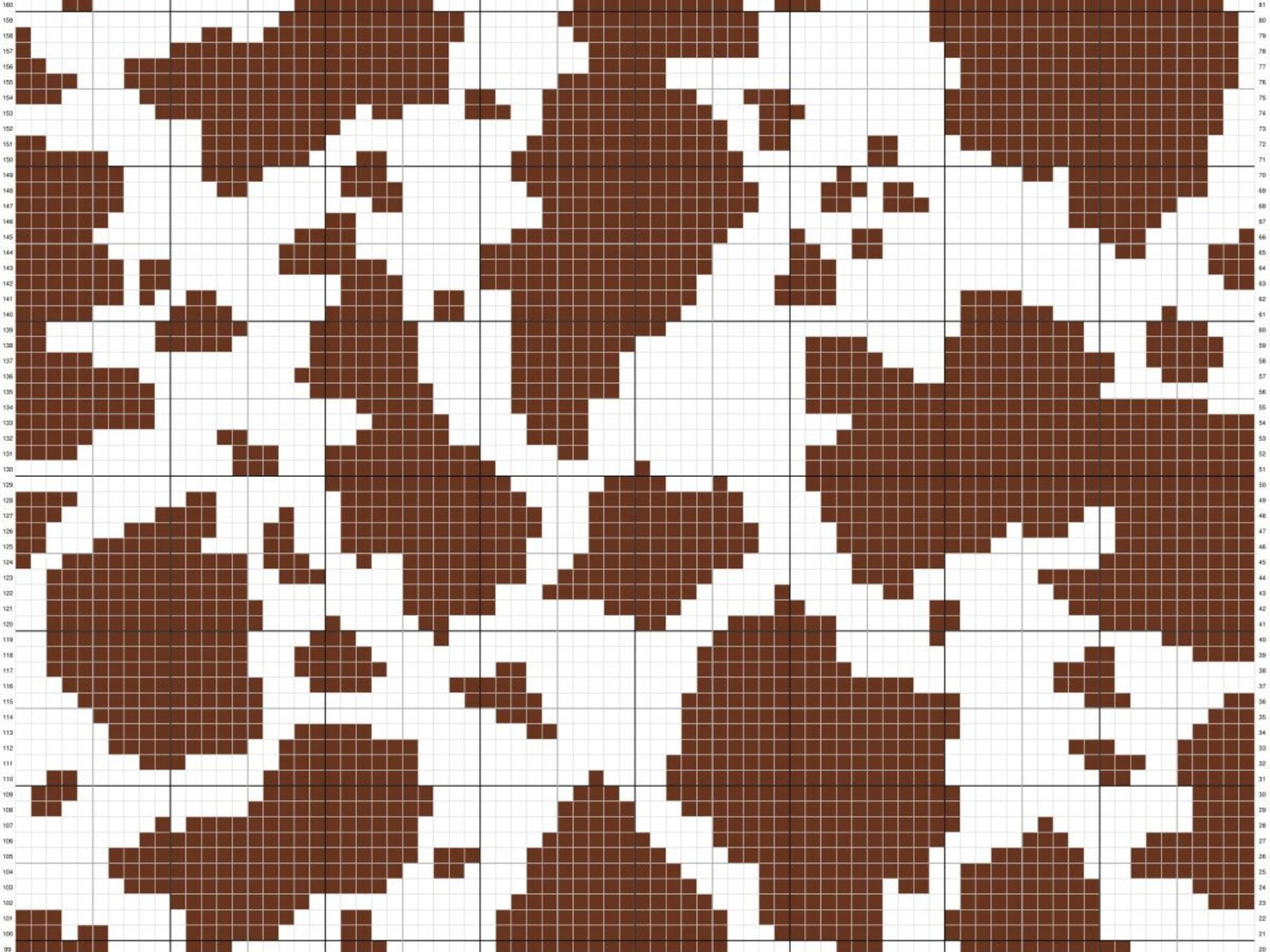 Brown Spotted Cow Hide Graph + Written Pattern For C2C & Tapestry Crochet - C2C Graph Cow Pattern - Crochet Cow Blanket  Animal Baby Blanket