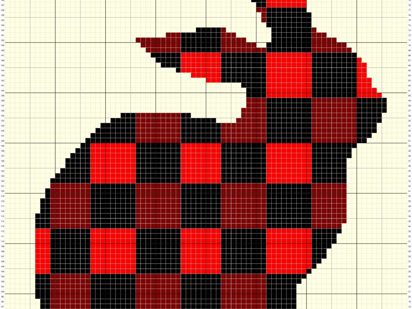 Buffalo Plaid Rabbit Silhouette Graph + Written Pattern For C2C & Tapestry Crochet - Bunny Rabbit C2C Graphgan Buffalo Plaid Crochet Blanket