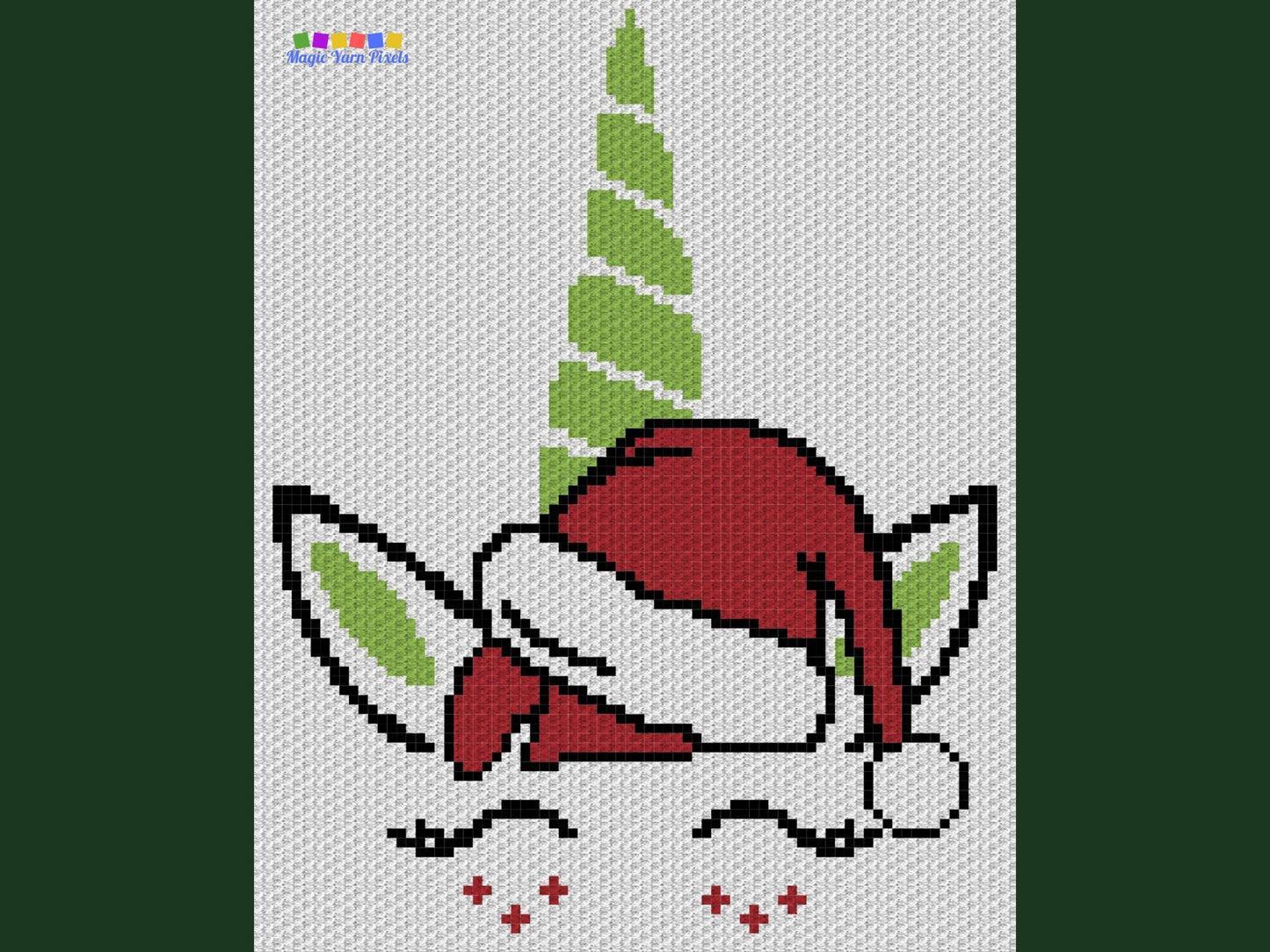 Christmas Santa Unicorn Graph + Written Pattern For C2C & Tapestry Crochet - Christmas C2C Graphgan - Unicorn C2C Blanket - Baby Shower Gift