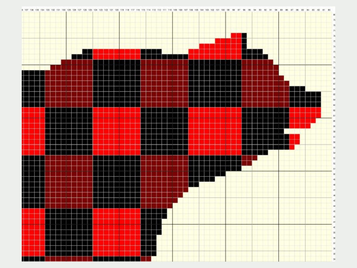 Buffalo Plaid Bear Silhouette Graph + Written Pattern For C2C & Tapestry Crochet - Bear C2C Graphgan - Red and Black Plaid Crochet Blanket