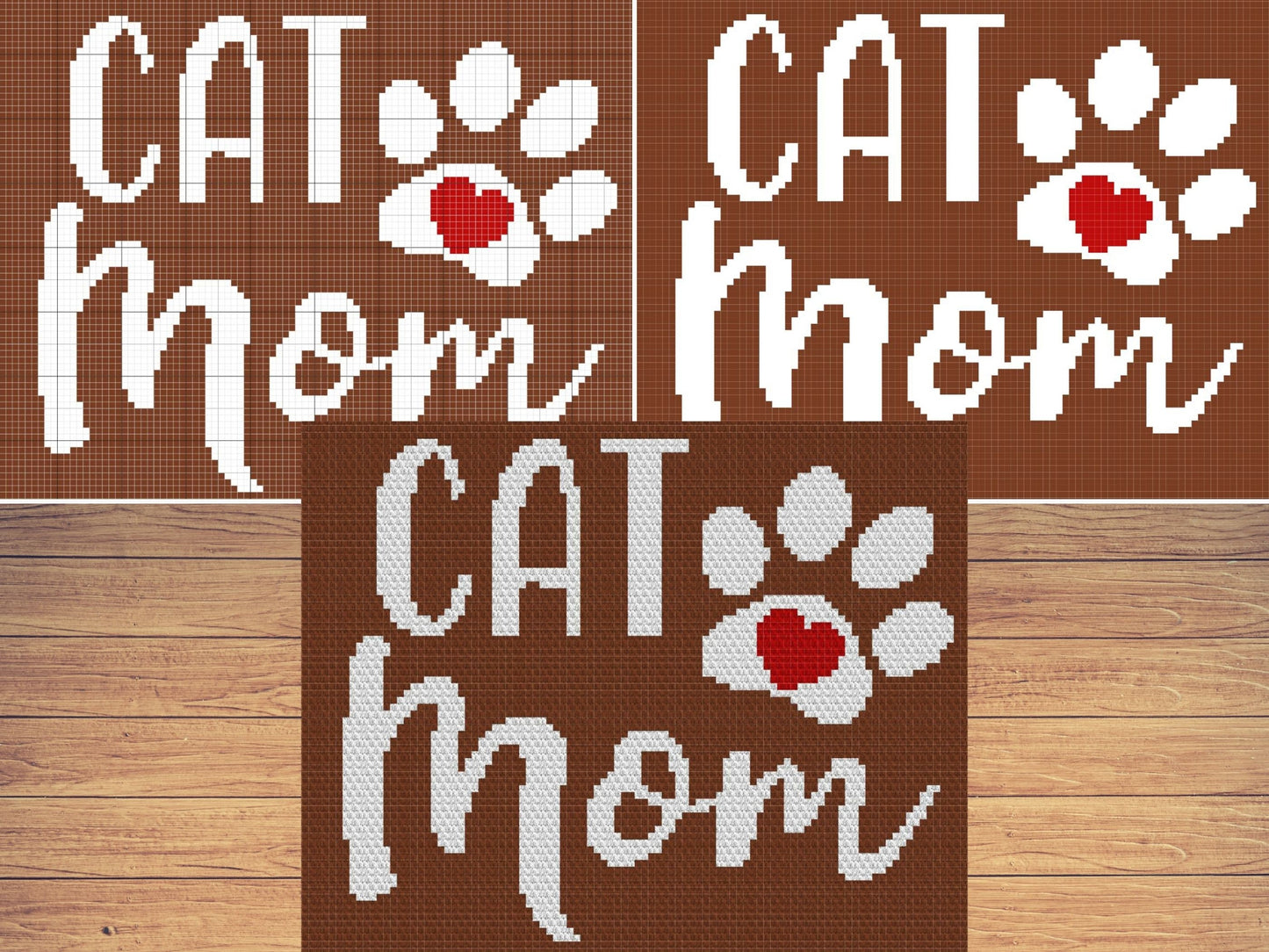 Cat Mom Graph + Written Pattern For C2C & Tapestry Crochet - Cat Mom C2C Graphgan - Mom Cat Crochet Blanket - Gift for Cat Lovers