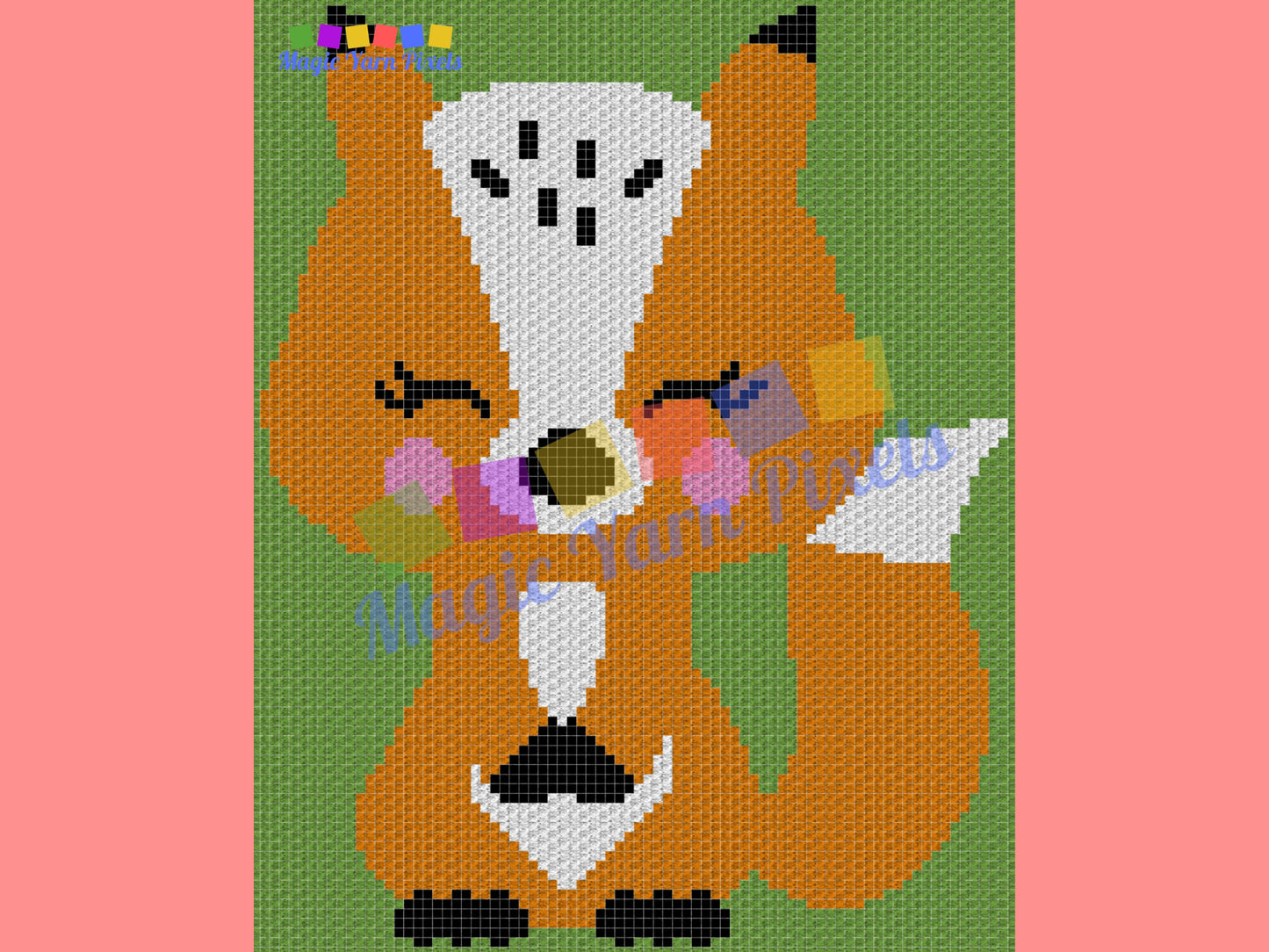 Woodland Baby Fox Graph & Pattern C2C and Tapestry Crochet - Forest Animals Graphgan Fox Crochet Blanket - Fox Pattern C2C Blanket Gift Baby
