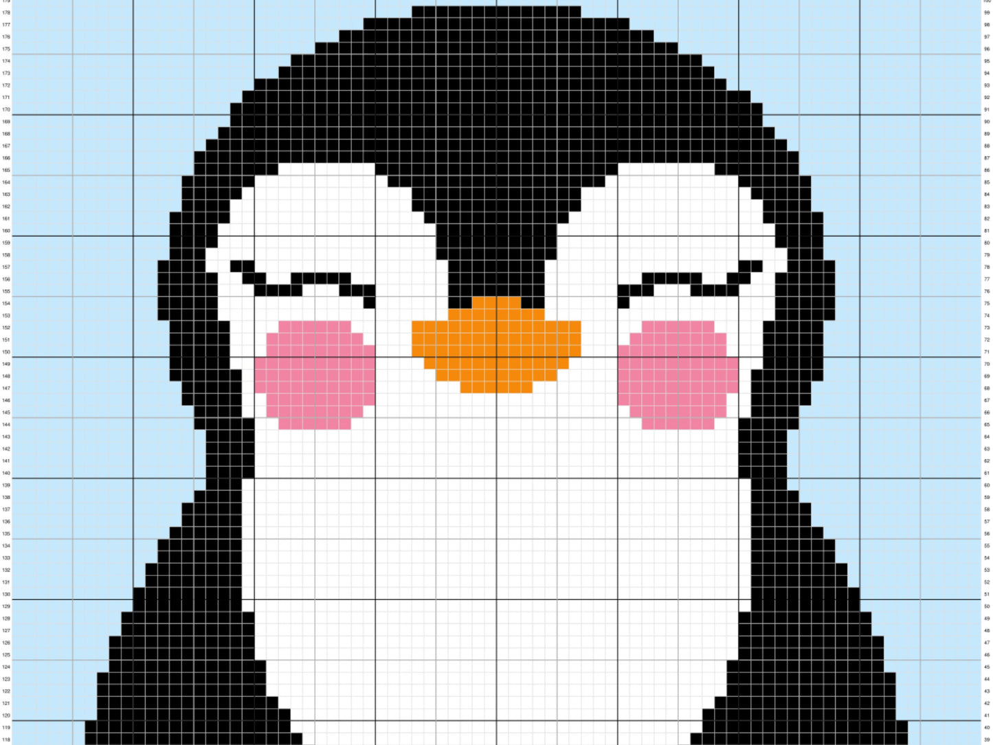 Cute Baby Penguin Graph & Pattern C2C and Tapestry Crochet-Penguin Love Graphgan- Penguin Cute Crochet Blanket-Crochet Penguin C2C Gift Baby