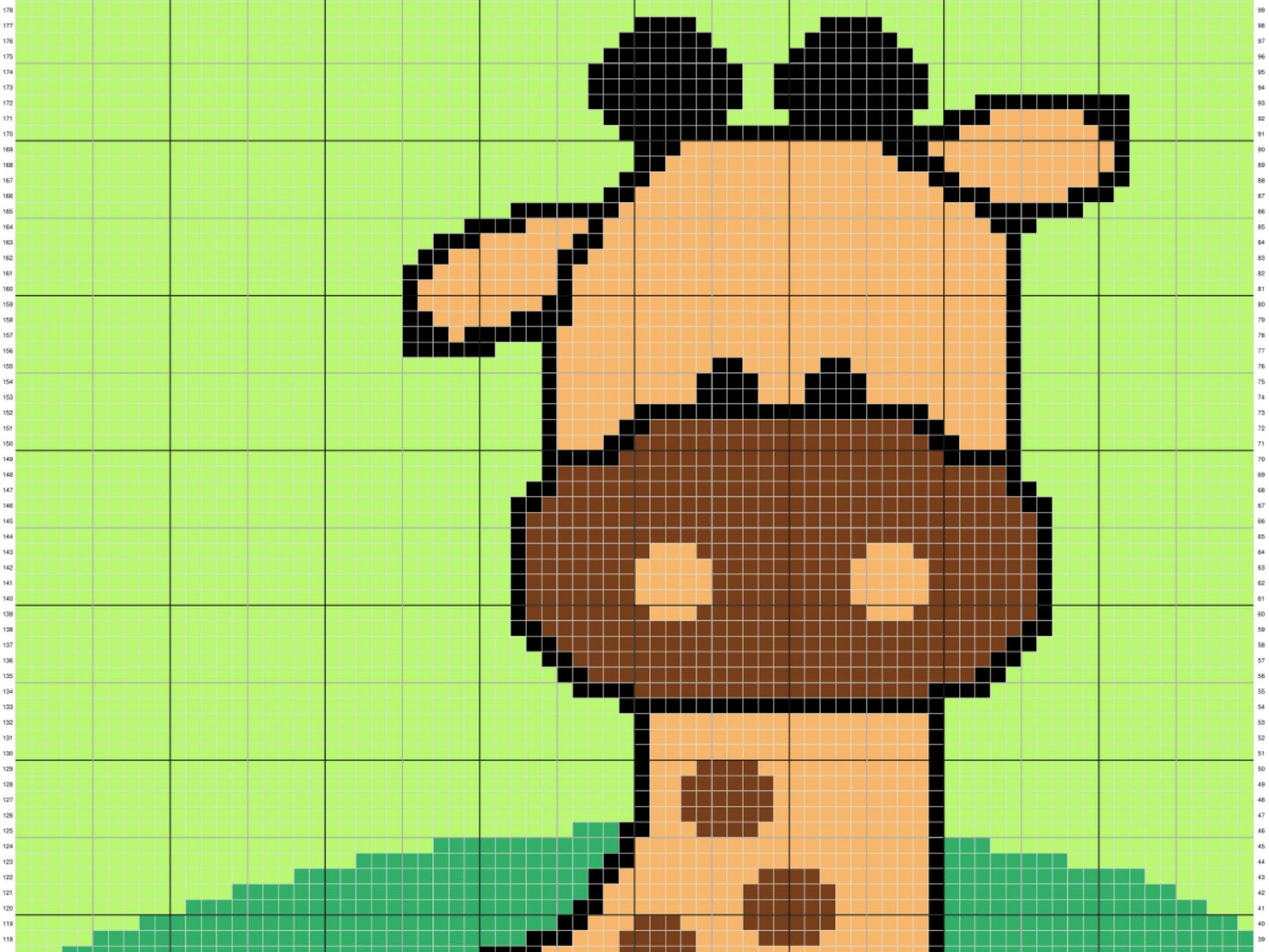 Cute Baby Giraffe Graph & Pattern C2C Tapestry Crochet Giraffe Nursery Graphgan Giraffe Crochet Blanket C2C Jungle Nursery Decor Gift Baby