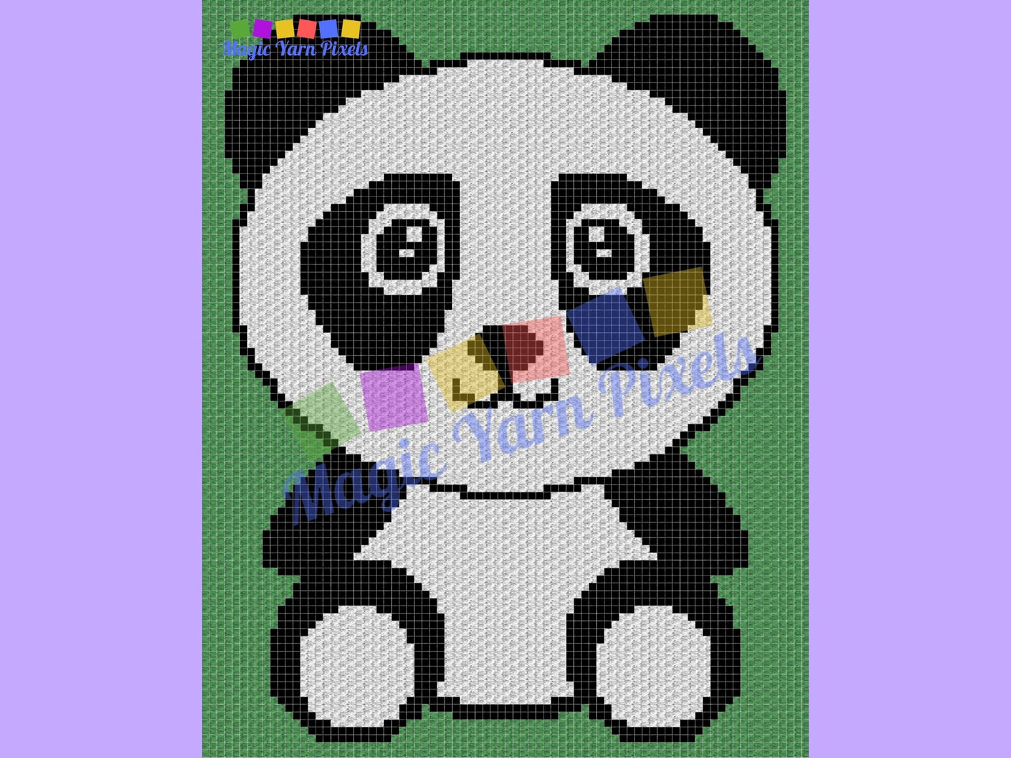 Boy Baby Panda Graph & Pattern C2C and Tapestry Crochet Panda Bear Graphgan-Kawaii Panda Crochet Blanket-C2C Crochet Panda Baby Blanket Gift
