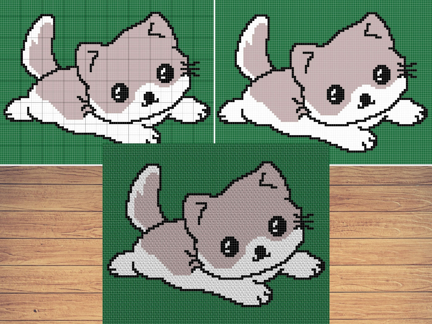 Baby Kitten Graph & Pattern C2C and Tapestry Crochet - Kitty Blanket Graphgan Kitty Cat Crochet Blanket - Crochet Cat C2C Blanket Gift Baby