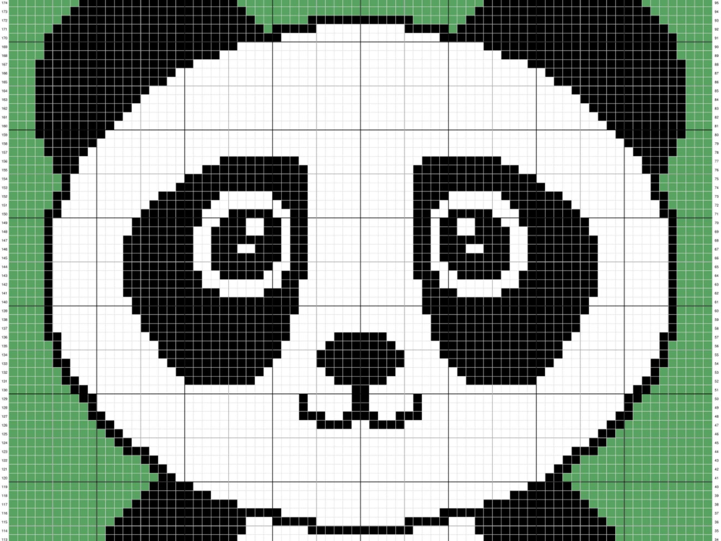 Boy Baby Panda Graph & Pattern C2C and Tapestry Crochet Panda Bear Graphgan-Kawaii Panda Crochet Blanket-C2C Crochet Panda Baby Blanket Gift