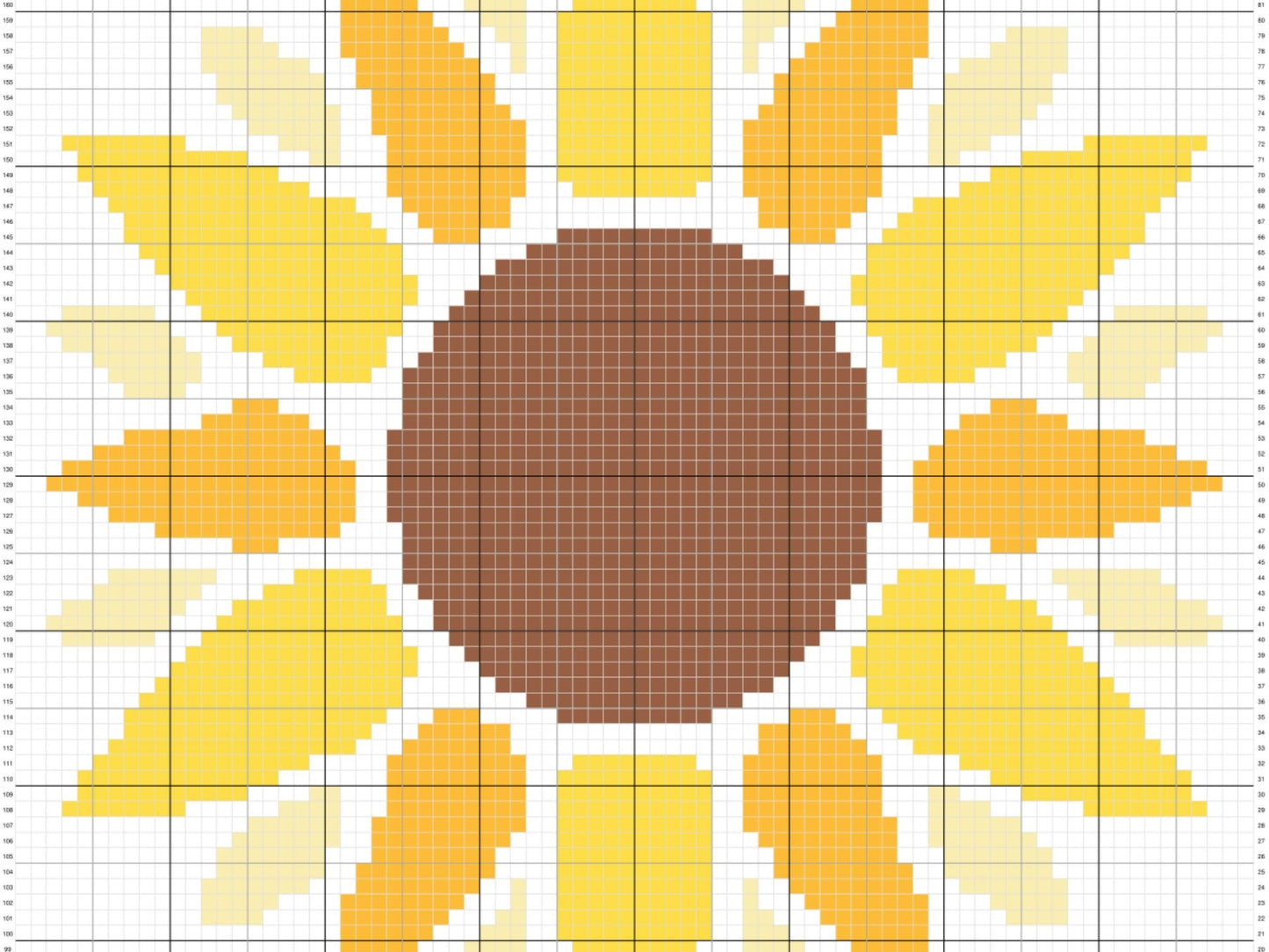 Summer Sunflower Graph and Pattern C2C & Tapestry Crochet - Sunflower Graphgan - Crochet Sunflower Blanket - Flower C2C Pattern Blanket Gift