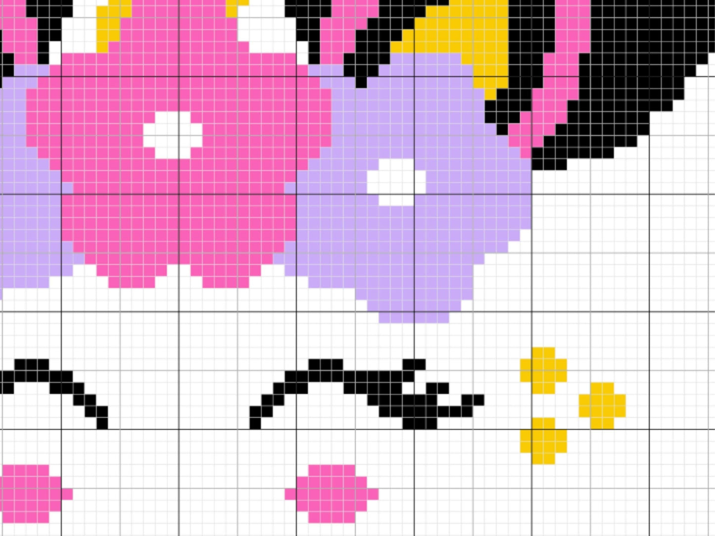 Afro Puff Unicorn Girl Graph and Pattern C2C & Tapestry Crochet - Unicorn C2C Graphgan - Unicorn Flower Crochet - Afro Unicorn Baby Blanket