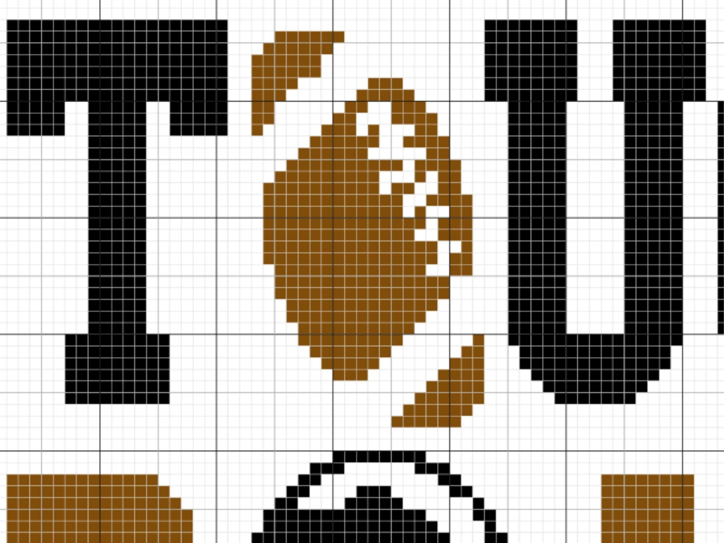 American Football Touch Down Graph and Pattern C2C & Tapestry Crochet - C2C Crochet Sports Blanket - C2C Crochet Football Pattern Blanket