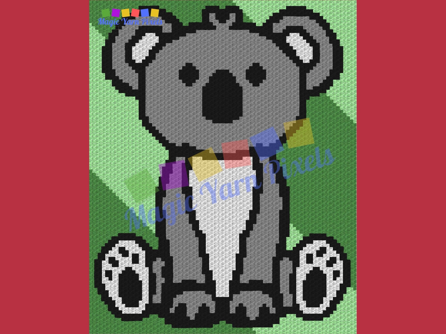 Cute Baby Koala Graph and Pattern C2C and Tapestry Crochet - Koala Bear C2C Graphgan - Crochet Koala Blankets - C2C Baby Koala Blanket Gifts