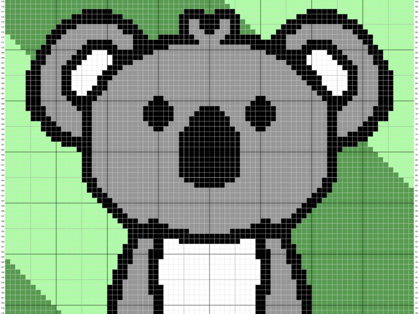 Cute Baby Koala Graph and Pattern C2C and Tapestry Crochet - Koala Bear C2C Graphgan - Crochet Koala Blankets - C2C Baby Koala Blanket Gifts