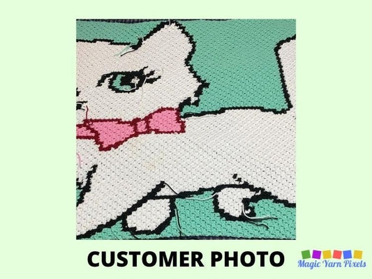 Baby Girl Kitty Cat Graph + Written Pattern For C2C & Tapestry Crochet - Cat C2C Graphgan - Cat C2C Crochet Blanket - Kitty Baby Gift Afghan