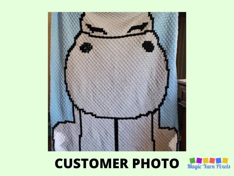 Cute Baby Hippo Graph & Pattern C2C and Tapestry Crochet-Hippo Graphgan-Jungle Nursery Decor Crochet Blanket- Crochet Hippo C2C Baby Blanket