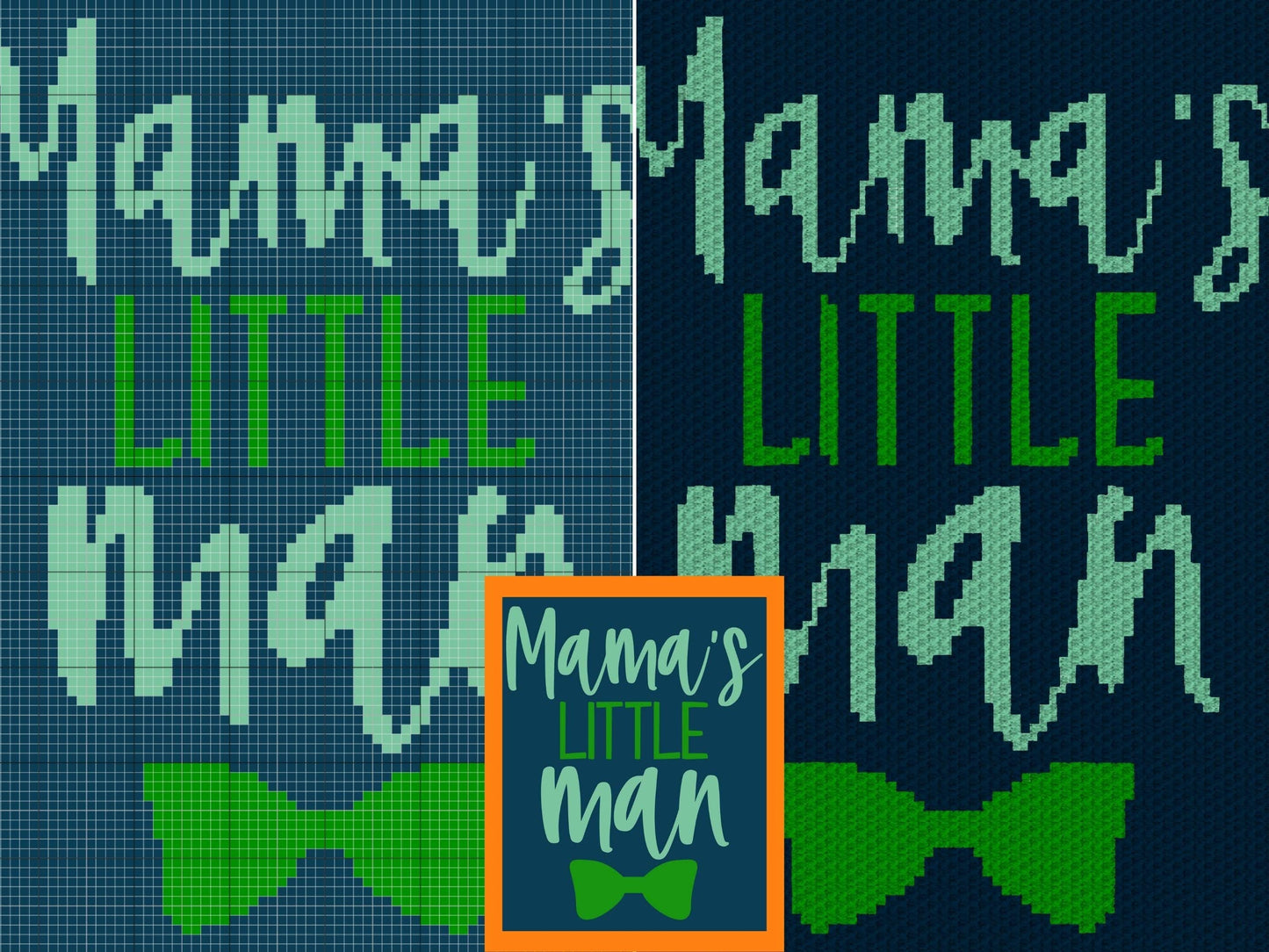Mama's Little Man Graph and Pattern C2C & Tapestry Crochet - Crochet Boy Graphgan - Baby Boy Crochet Blanket - C2C Blanket Toddler Boy Gifts