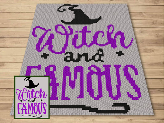 Witch And Famous Graph and Pattern C2C & Tapestry Crochet - Spooky Blanket Graphgan - Crochet Witch Blanket - C2C Crochet Halloween Blanket