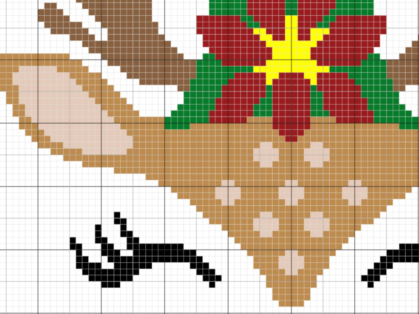 Christmas Reindeer Face Graph and Pattern C2C & Tapestry Crochet - Christmas C2C Graphgan Crochet Reindeer Baby Blanket - C2C Winter Blanket