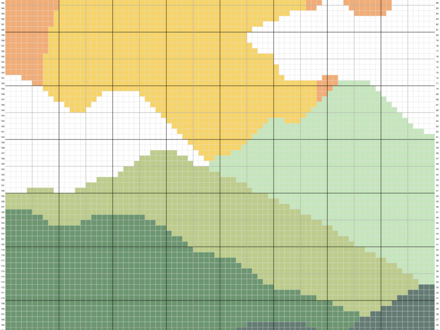 Mountain Landscape Graph and Pattern C2C & Tapestry Crochet - Boho Sunset C2C Graphgan Crochet Mountain Blanket - C2C Boho Baby Blanket Gift