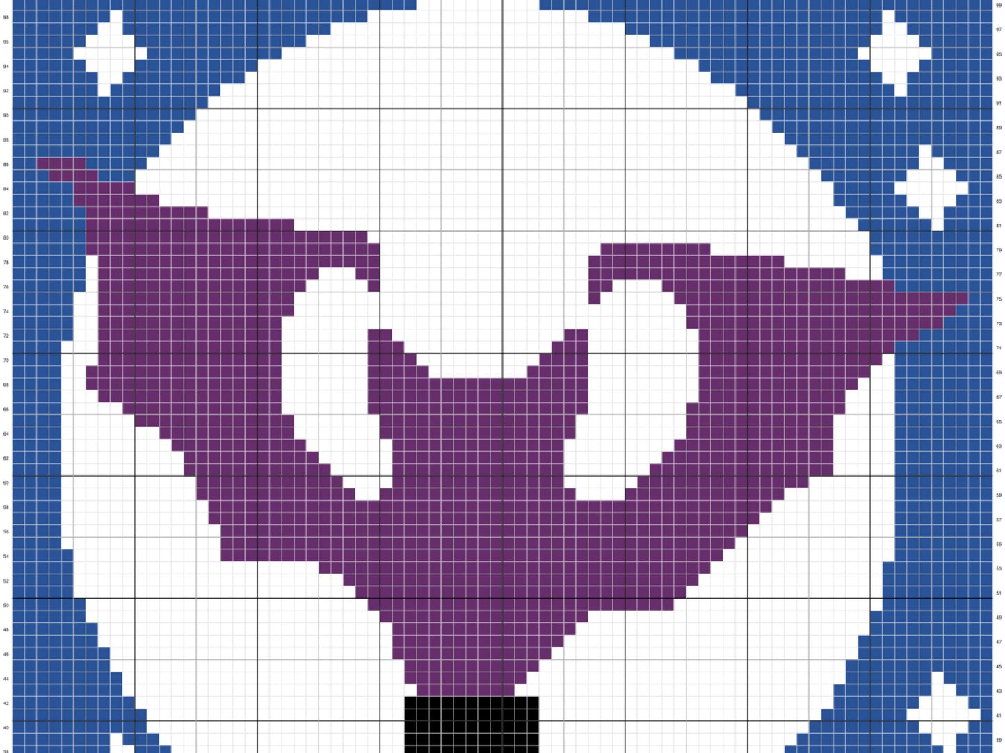 Halloween Moonlight Bat Graph and Pattern C2C & Tapestry Crochet - Crochet Bat Graphgan - Spooky Blanket - C2C Halloween Blanket Gift Babies