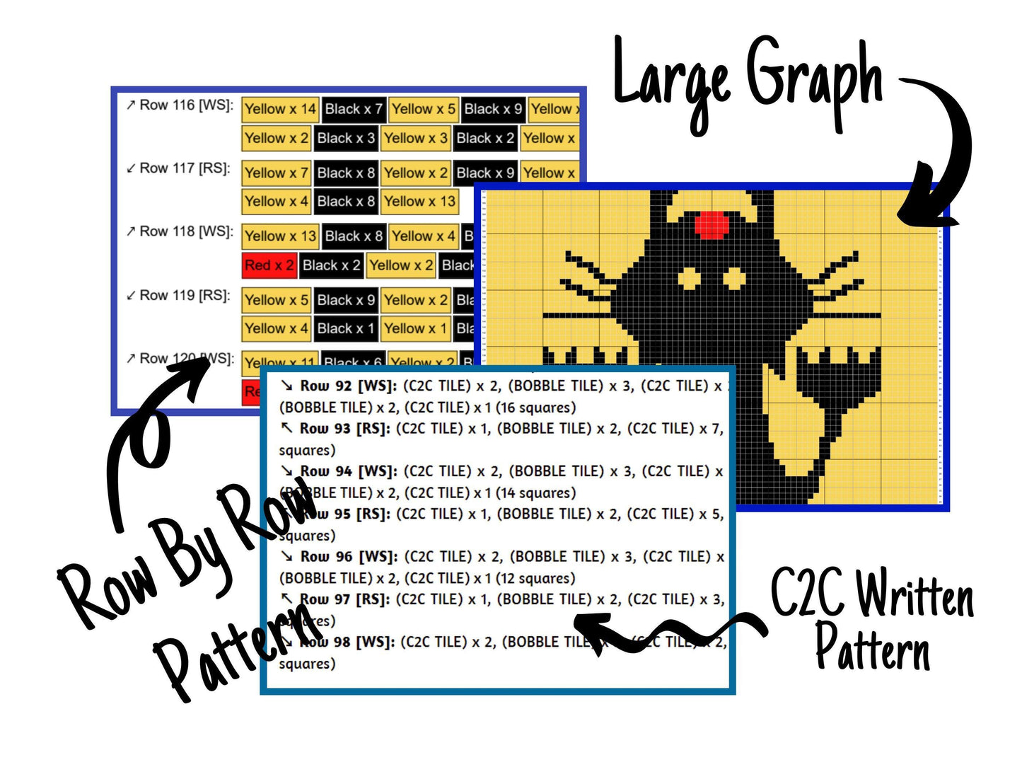Black Cat Hanging On Graph and Pattern C2C & Tapestry Crochet - Black Cat C2C Graphgan Cat Blanket Gift Baby - Black Cat Crochet C2C Blanket