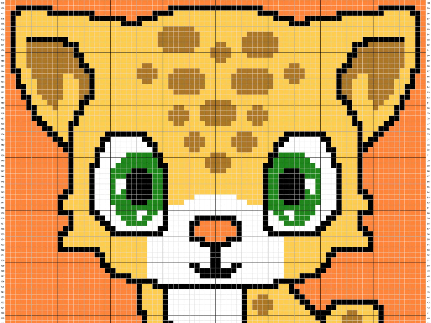 Cute Baby Leopard Graph and Pattern C2C & Tapestry Crochet - Baby Leopard Print Graphgan Crochet Blanket - C2C Leopard Blanket Gift for Baby