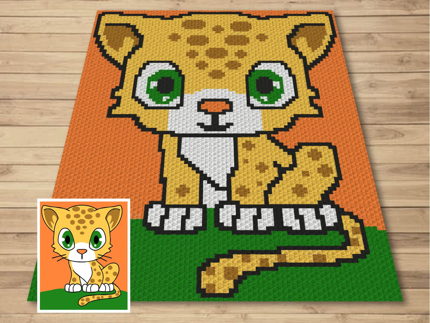 Cute Baby Leopard Graph and Pattern C2C & Tapestry Crochet - Baby Leopard Print Graphgan Crochet Blanket - C2C Leopard Blanket Gift for Baby