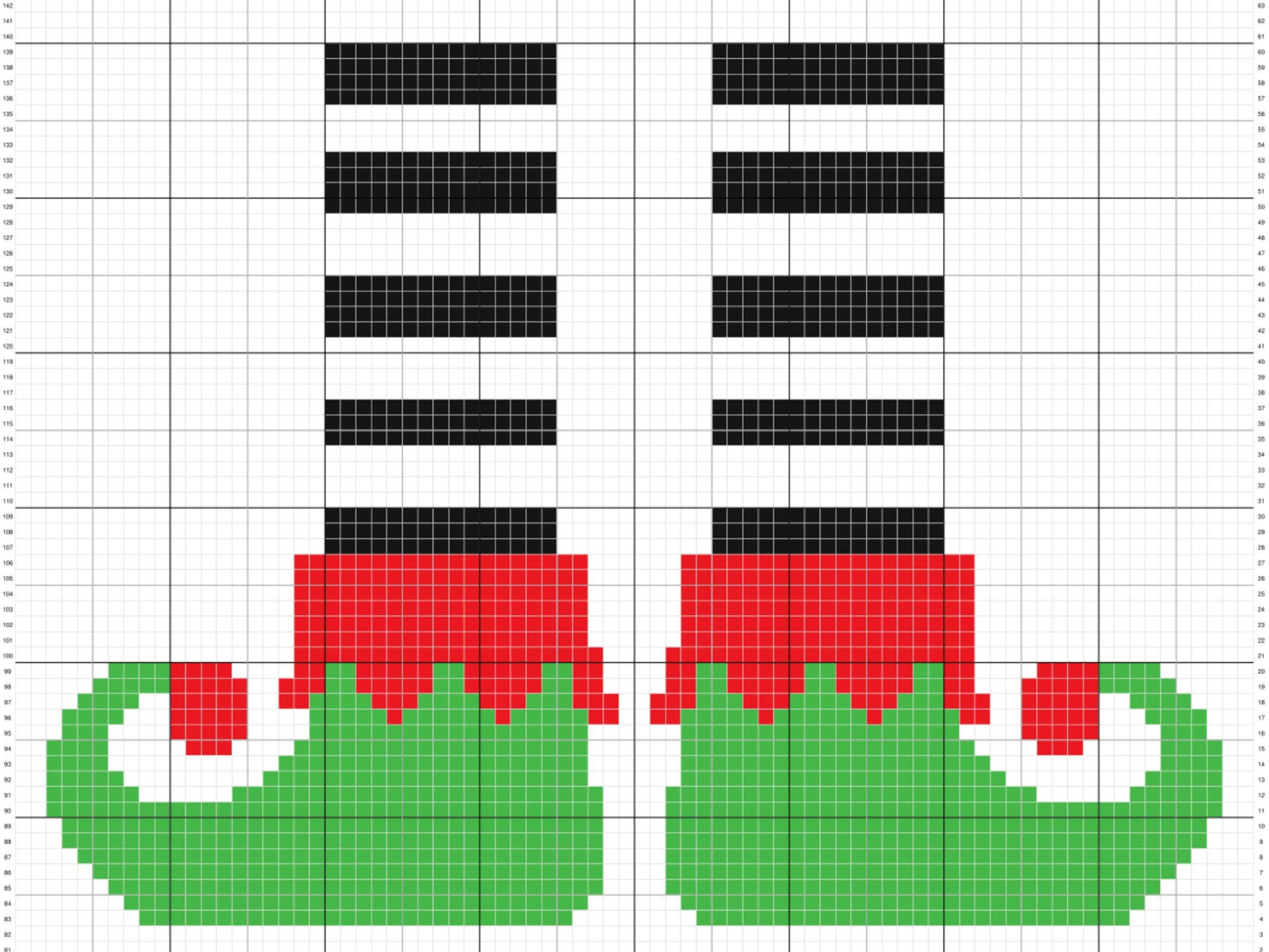 Christmas Elf Legs Graph and Pattern C2C & Tapestry Crochet - Elf Legs Graphgan Crochet Elf Patterns - Christmas C2C Elf Blanket Gift Babies