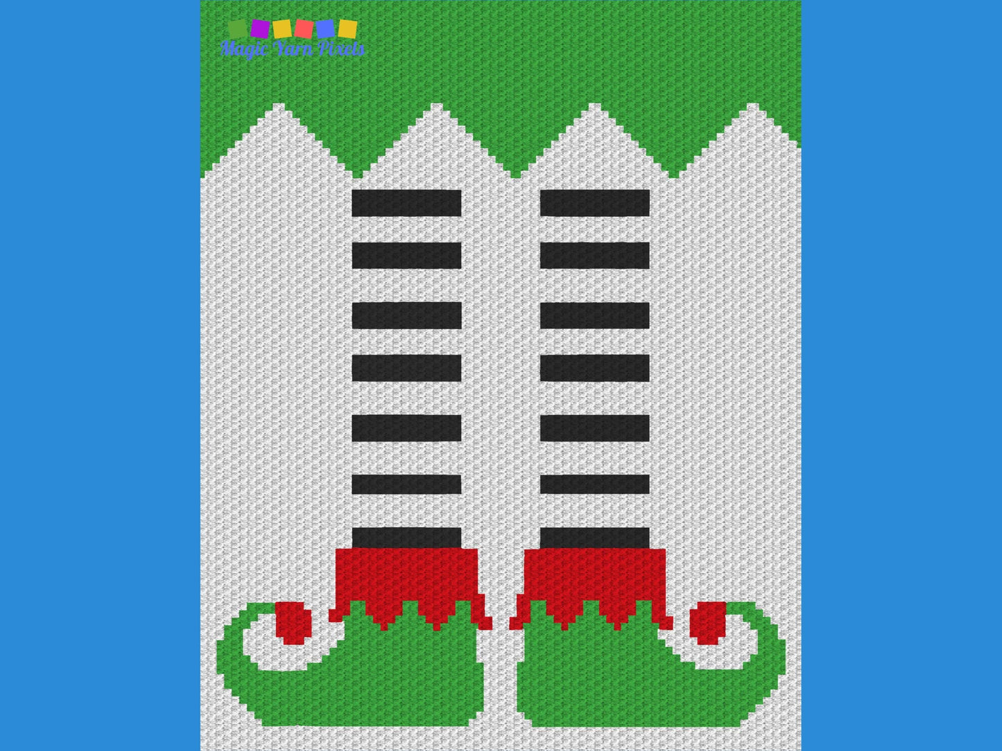 Christmas Elf Legs Graph and Pattern C2C & Tapestry Crochet - Elf Legs Graphgan Crochet Elf Patterns - Christmas C2C Elf Blanket Gift Babies