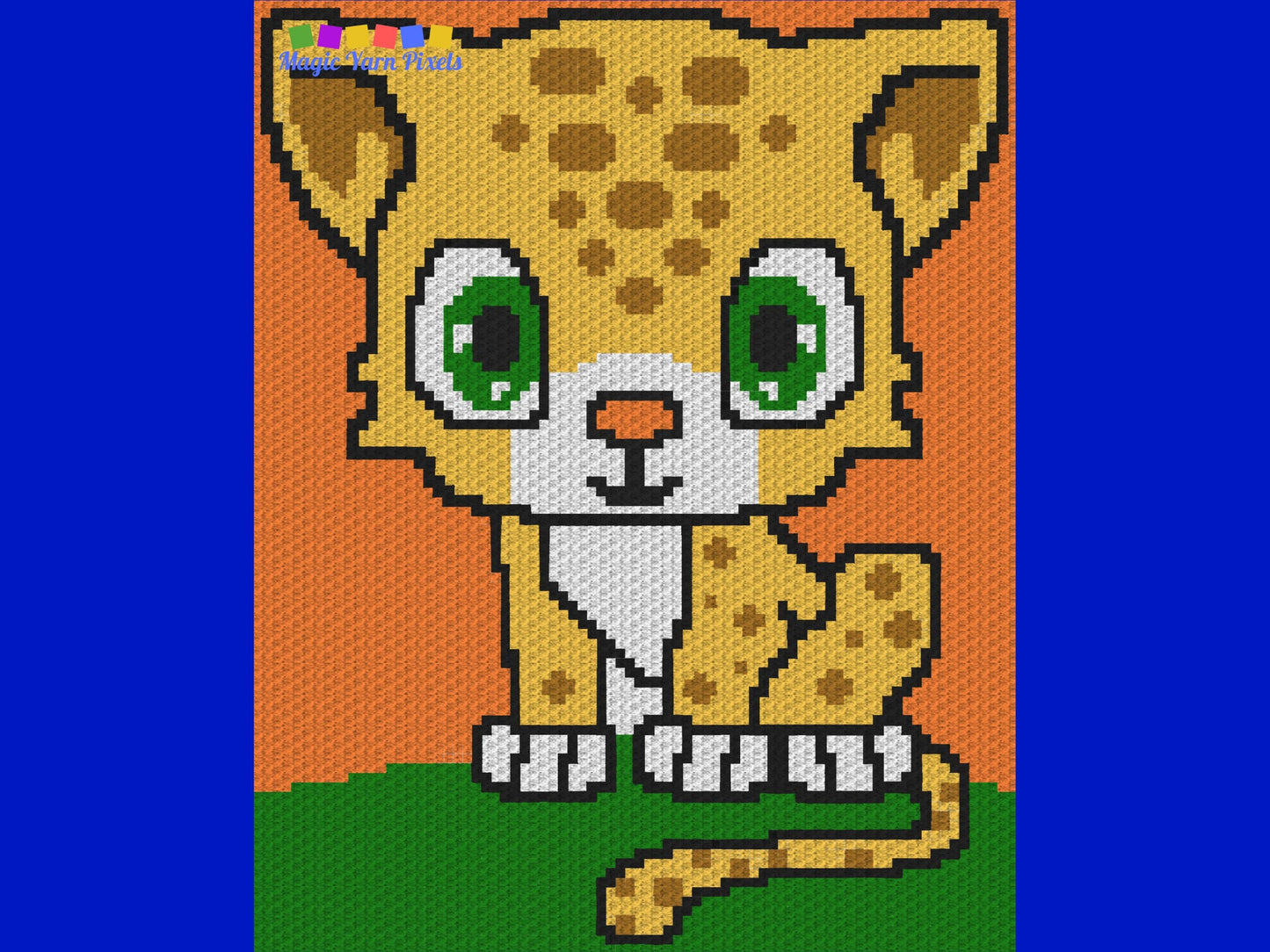 Cute Baby Leopard Graph and Pattern C2C & Tapestry Crochet - Baby Leopard Print Graphgan Crochet Blanket - C2C Leopard Blanket Gift for Baby