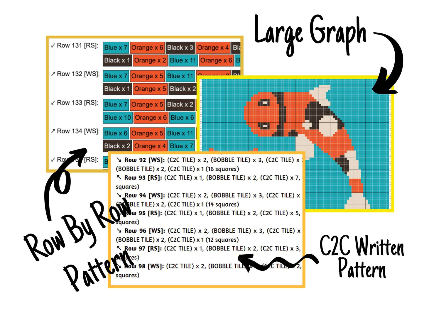 Chinese Koi Fish In Pond Graph and Pattern C2C & Tapestry Crochet - Fish C2C Graphgan - Koi Fish Crochet Blanket - C2C Koi Blanket Gift Baby