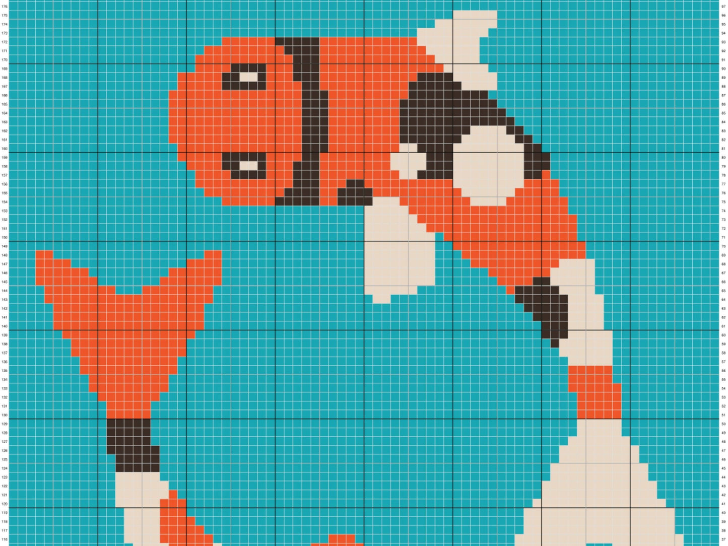Chinese Koi Fish In Pond Graph and Pattern C2C & Tapestry Crochet - Fish C2C Graphgan - Koi Fish Crochet Blanket - C2C Koi Blanket Gift Baby