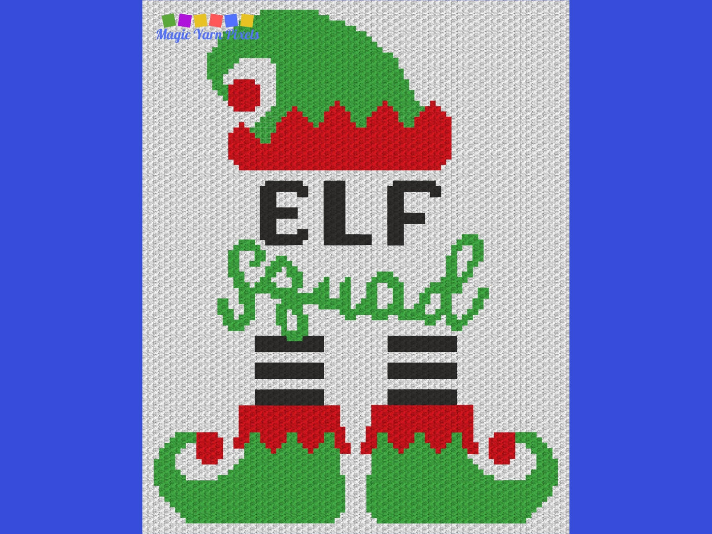 Christmas Elf Squad Graph and Pattern C2C & Tapestry Crochet - Holiday C2C Graphgans - Crochet Elf Patterns - C2C Christmas Elf Blanket Gift